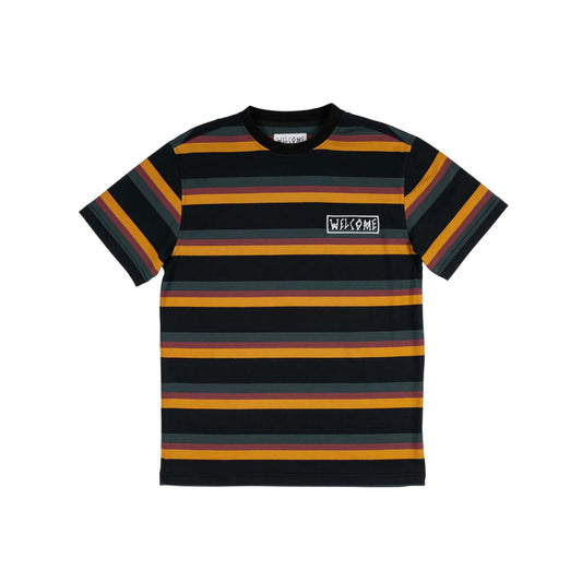 WELCOME - MEDIUS STRIPE TEE - BLACK