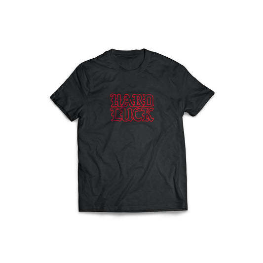 HARD LUCK - OLD HAND PINLINE TEE - BLACK/RED